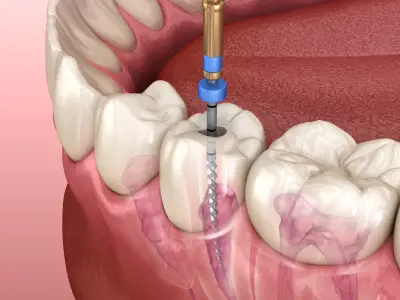 Illustration of root canal treatment